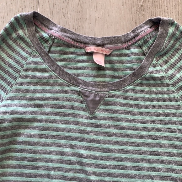 Victoria’s Secret Termal PJ’s teal gray metallic shimmer size XS cozy sleep - Picture 3 of 16